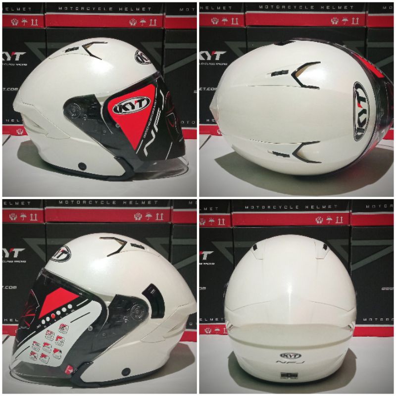 Helm KYT NFJ PLAIN WHITE / KYT NFJ PUTIH
