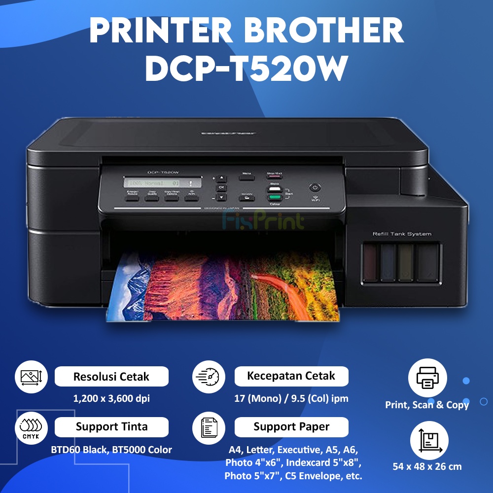 Printer Brother T220 T420w T520w T720dw New Printer Print Scan Copy