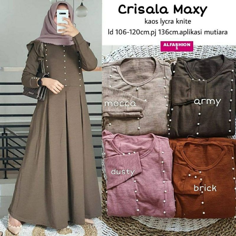 Crisala Maxy, maxi dress, dress muslim, gamis, gamis lebaran, gamis modis, gamis cantik, gamis murah