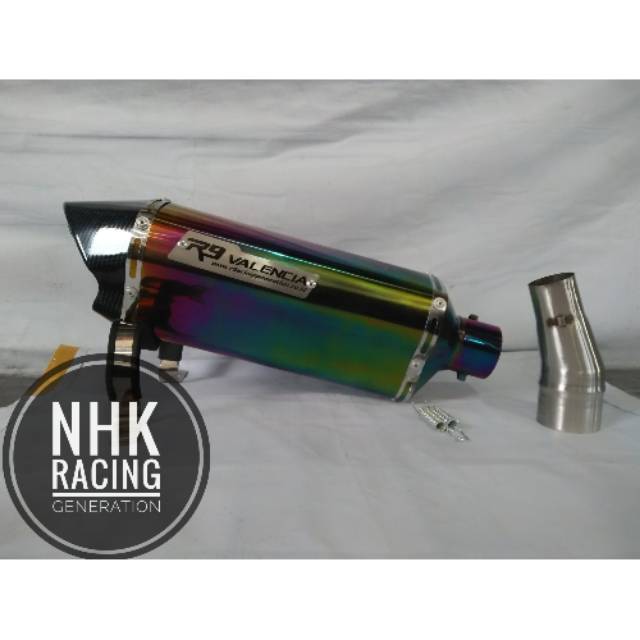 KNALPOT R9 VALENCIA SLIP ON FOR CBR150 LOKAL CBU FACELIF CB150R NINJA250 FI KARBU MONO Z250 MT25 R25