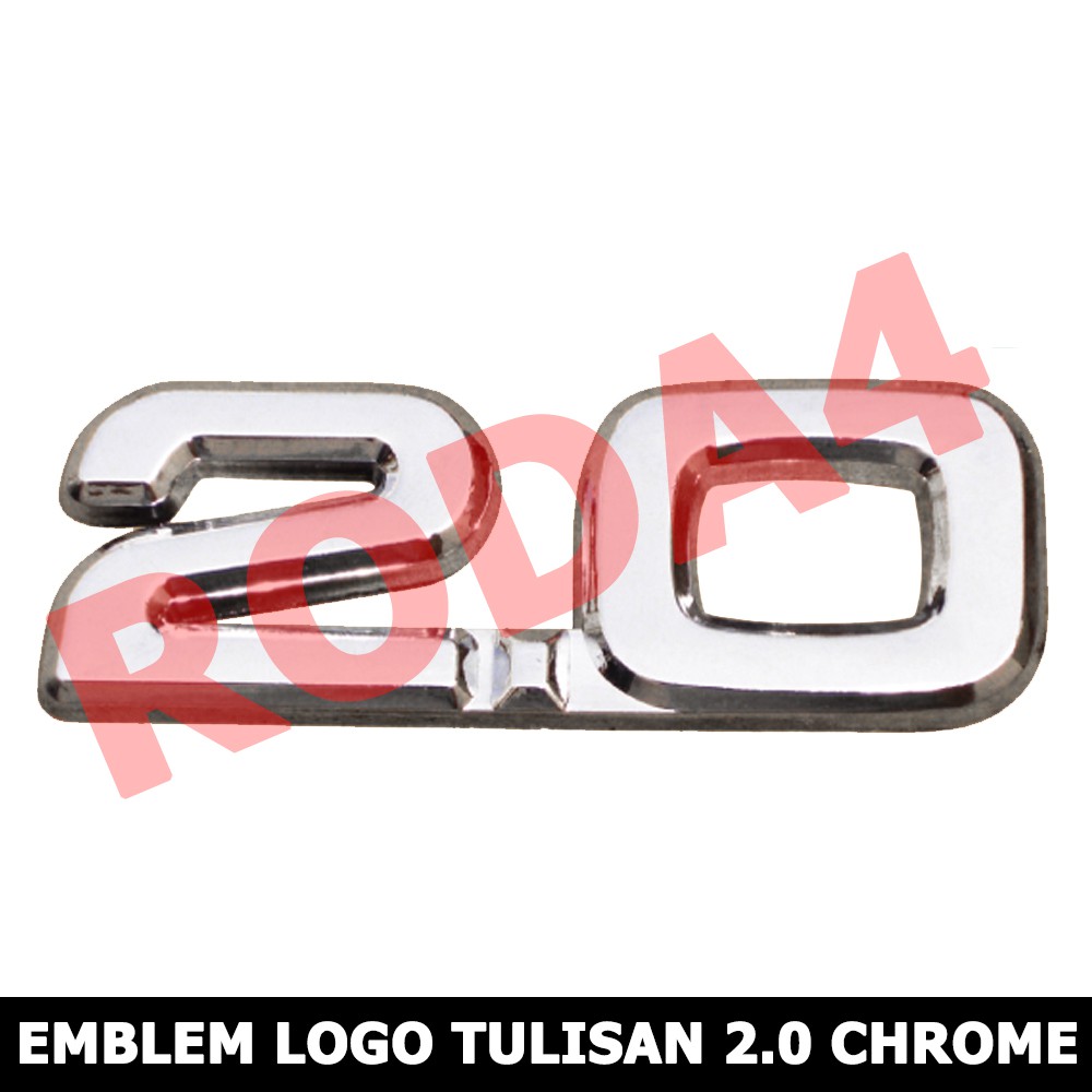 Emblem Mobil - Logo  Angka 2.0 Full Chrome