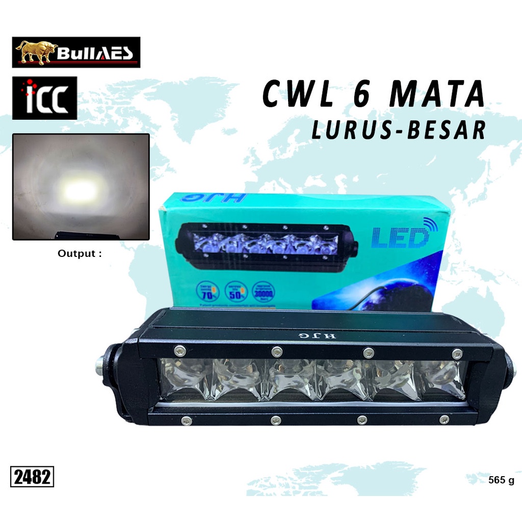 Lampu Tembak 6 Mata Lurus Besar Lensa 30 Watt Thunderlight HJG