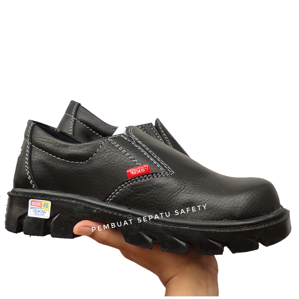 Sepatu Safety Slip On Fantofel King Skn Kitchen Dapur Pabrik Pom Anti Slip Ujung Besi Keselamatan Kerja Kitchen Pabrik Pom Bengkel Pkl Sekolah Tehnik Anti Licin Sepatu Safety Terlaris