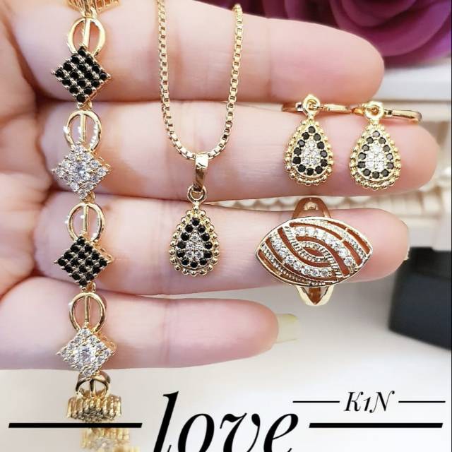 Xuping set perhiasan lapis emas 24k 0416j