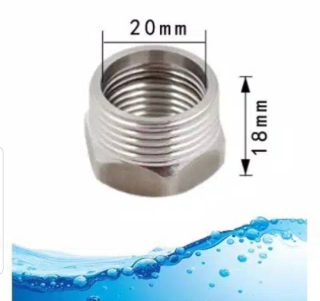 Sokran Stainles 3/4 ke 1/2 inch Asli Sock Kran Sambungan Pipa Fitting Volkring nepel Shock kran S