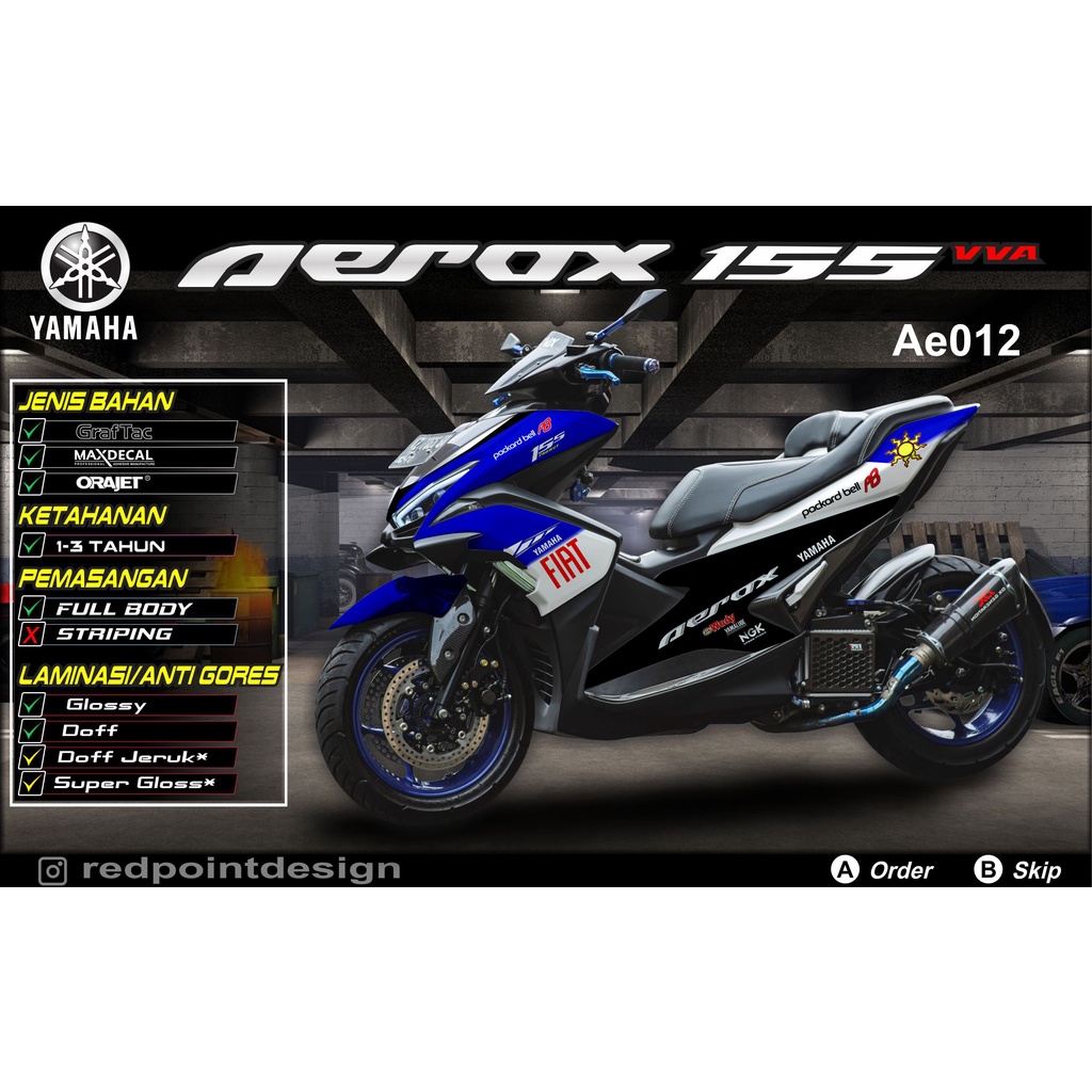 Decal Sticker Yamaha Aerox Fiat