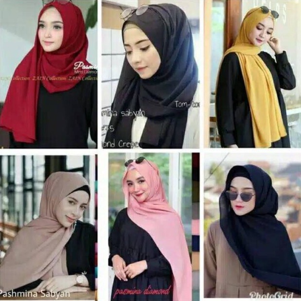 RX FASHION - JILBAB PASHMINA SABYAN DIAMOND I JILBAB SABYAN - 1R-HITAM