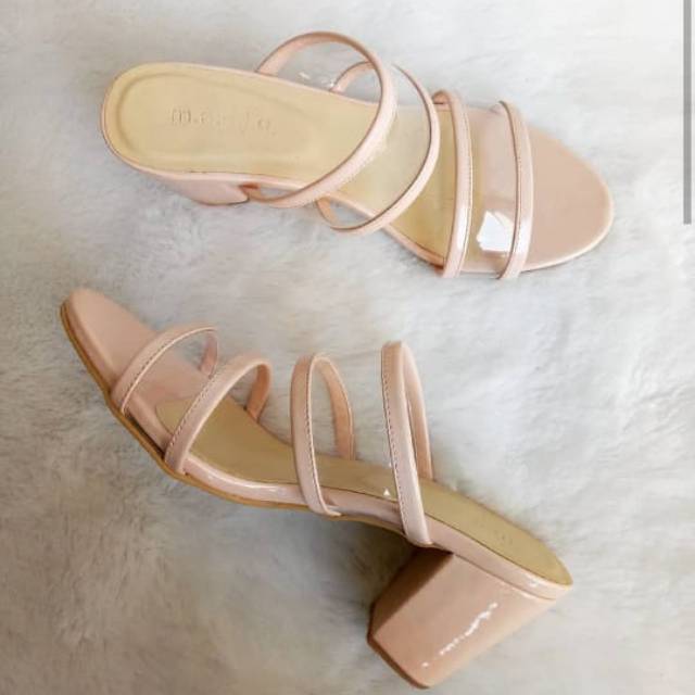 sepatu sandal hels wedges hils hak tahu 5cm By,azkayra code B2 Kaca