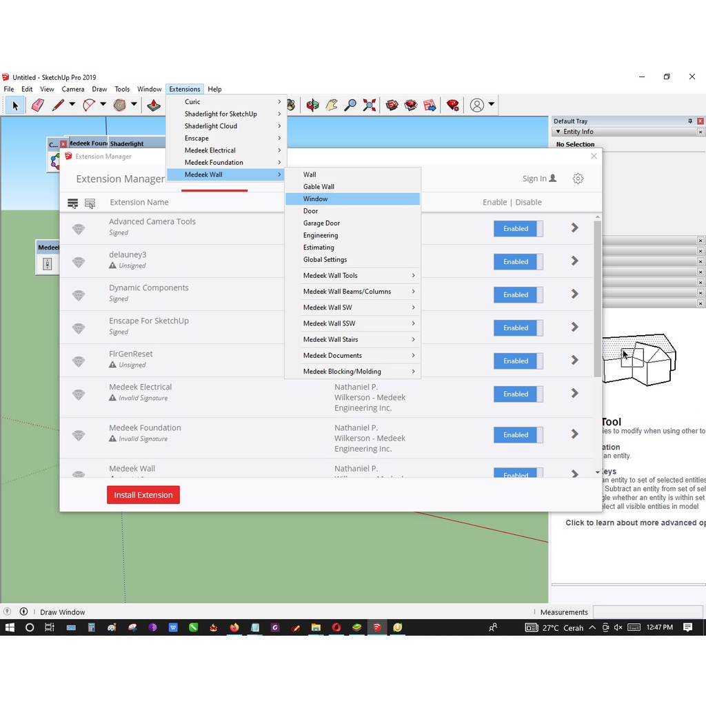 Medeek WALL Plugins Untuk Sketchup 2019