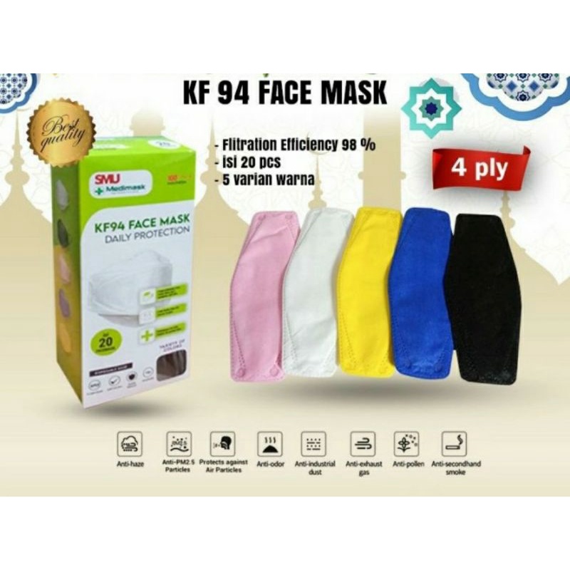 MEDIMASK Masker KF94 4PLY (disposable 1 box isi 20 pcs)