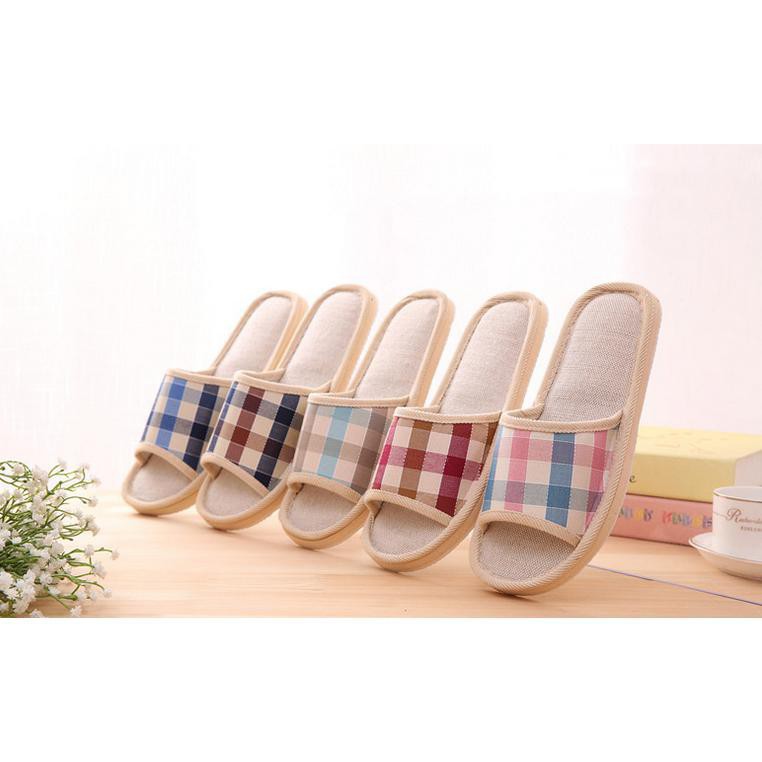 Grab Medan Sandal Selop Linen Indoor Size 37-38 Suihyung  YT3622 Pink Blue