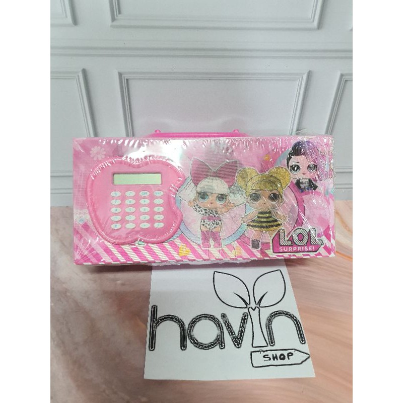 kotak pensil KODE PASSWORD ada KALKULATOR/PENCIL CASE KODE CALCULATOR-LOL