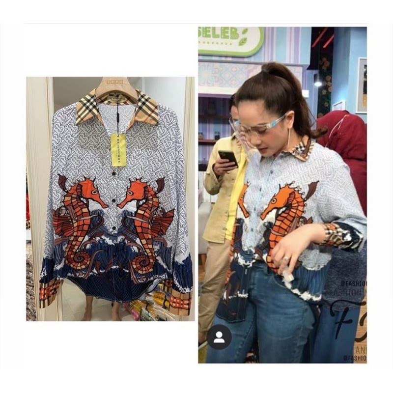 kemeja nagita burberry import