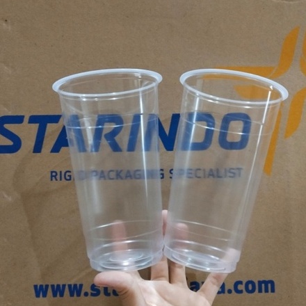 Gelas Cup Plastik Datar 22oz Starindo Tebal 9,5gram