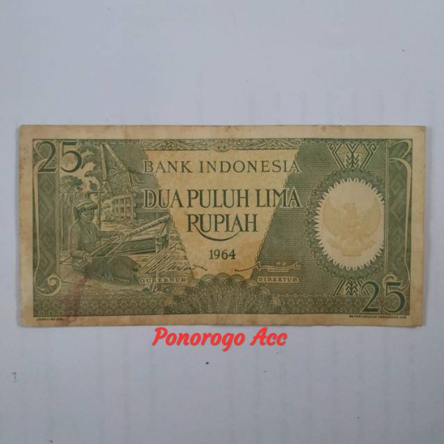 (GRESS/AU/UNC) Uang kuno 25 rupiah seri pekerja tahun 1964 rp 25 pekerja mahar nikah 20 rupiah 2020