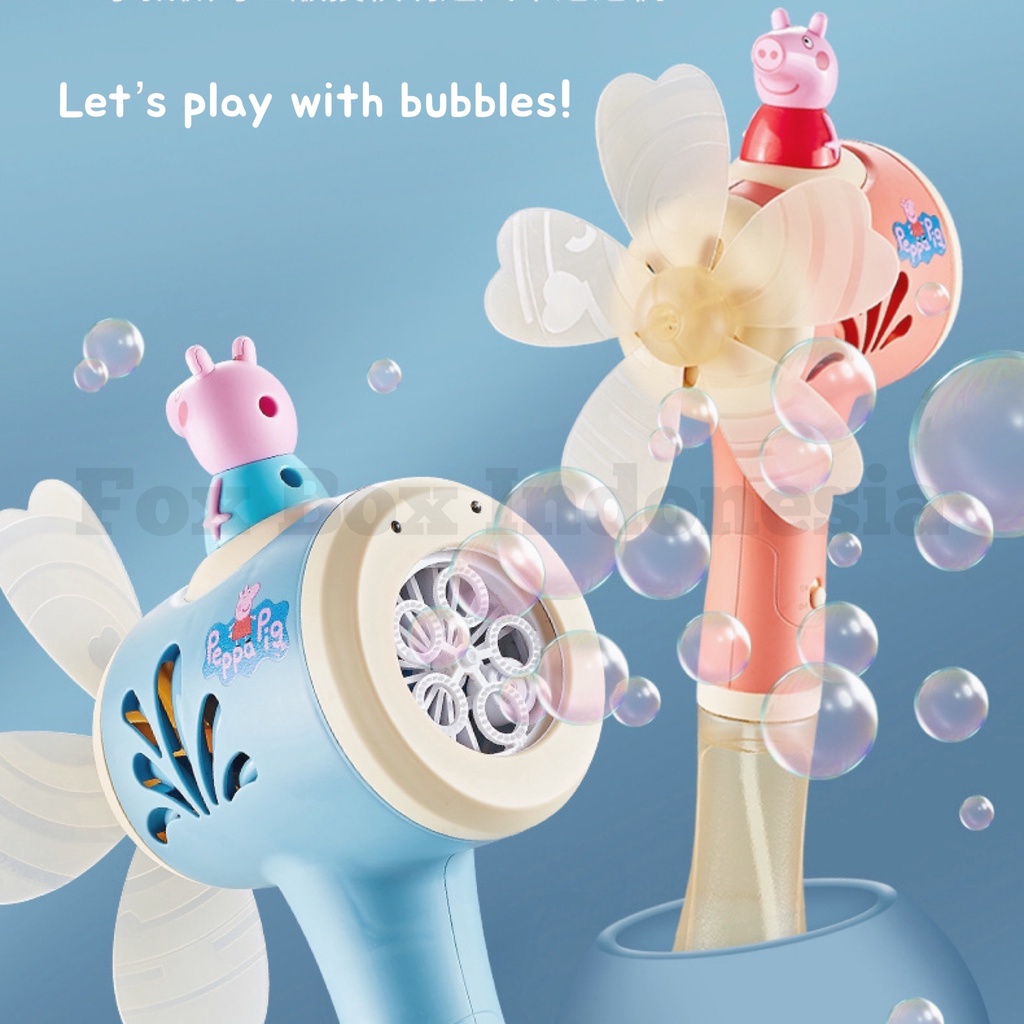 Peppa Pig Bubble Fan - Mainan Pistol Kipas Gelembung Sabun - Fox Box Indonesia