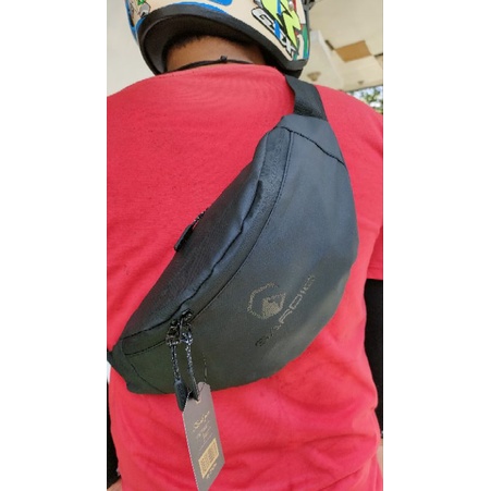 Gardio waistbag full black gardio selempang gardio tas distro tas pinggang full black