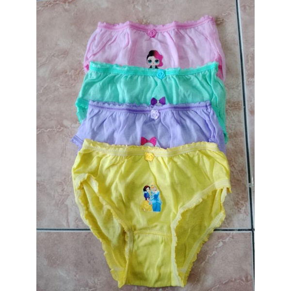 6 pcs Celana dalam anak perempuan/essen embos