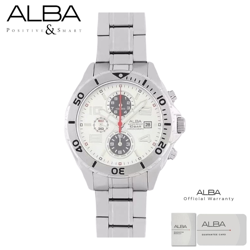 Alba Pria AF8N99 Jam Tangan Pria Alba Active AF8N99X1 Quartz Stainless Steel Strap