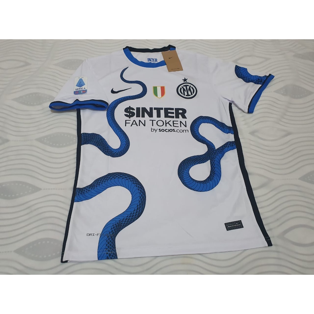 JERSEY BAJU BOLA INTER MILAN AWAY 2021/2022 - FULL SPONSOR + SERIE A Impor Premium