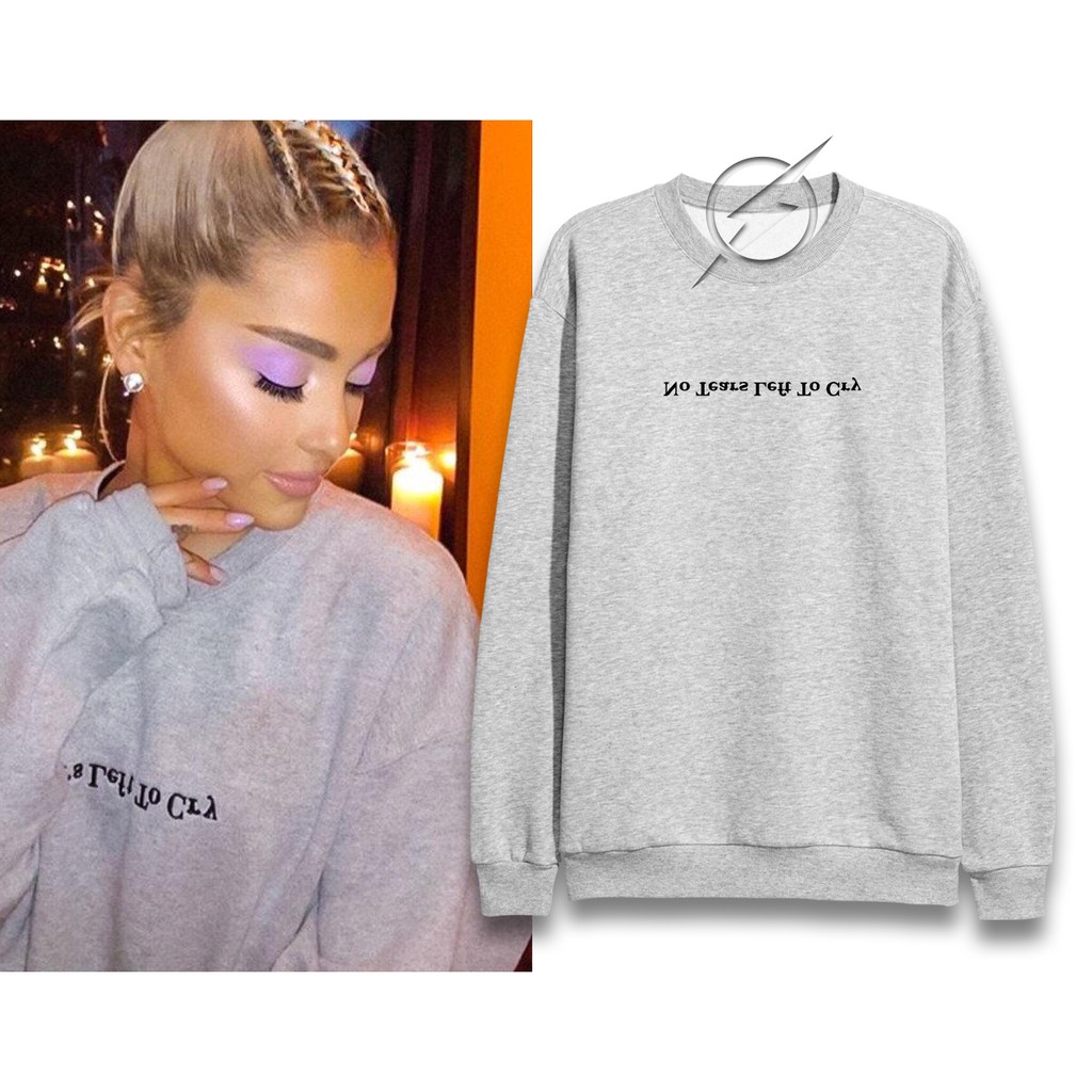 ariana grande wearing no tears left to cry sweatshirt