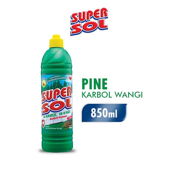 Supersol Pembersih Lantai Karbol Cemara Pine Botol 850 ml