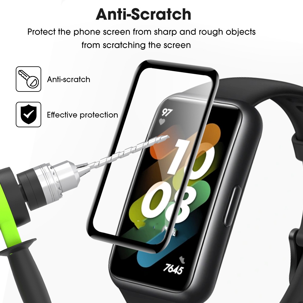 Pelindung Layar Full Cover Anti Gores Untuk Smartwatch Huawei Band 7