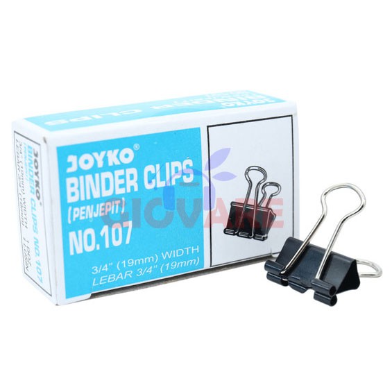 

Binder Clip / Klip / Penjepit Kertas Joyko 107 / 1 BOX 12 PCS Binder clips