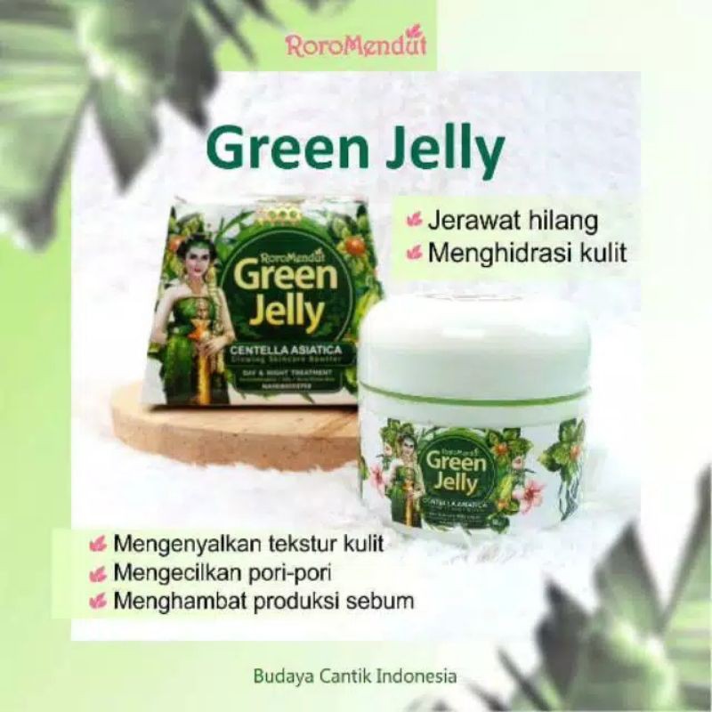 Roro Mendut Green Jelly Premium Super Wajah Glowing Sleeping Mask Whitening Anti Aging BPOM Original