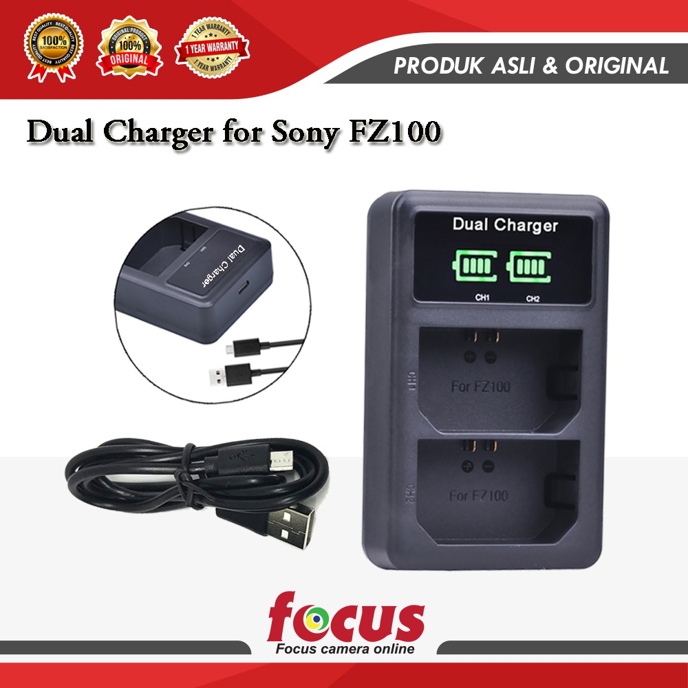 Dual Charger FZ100 / NP-FZ100 for SONY ALPHA, A7 MARK III , A7R MARK III Battery