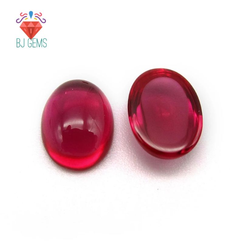 BIG size Merah Siem Original Kekerasan 9 Mohs scale Cabochon Permata Ruby Syntetic