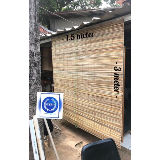 tirai bambu kerey 1,5x2,5 atau 1,5x3 katrol
