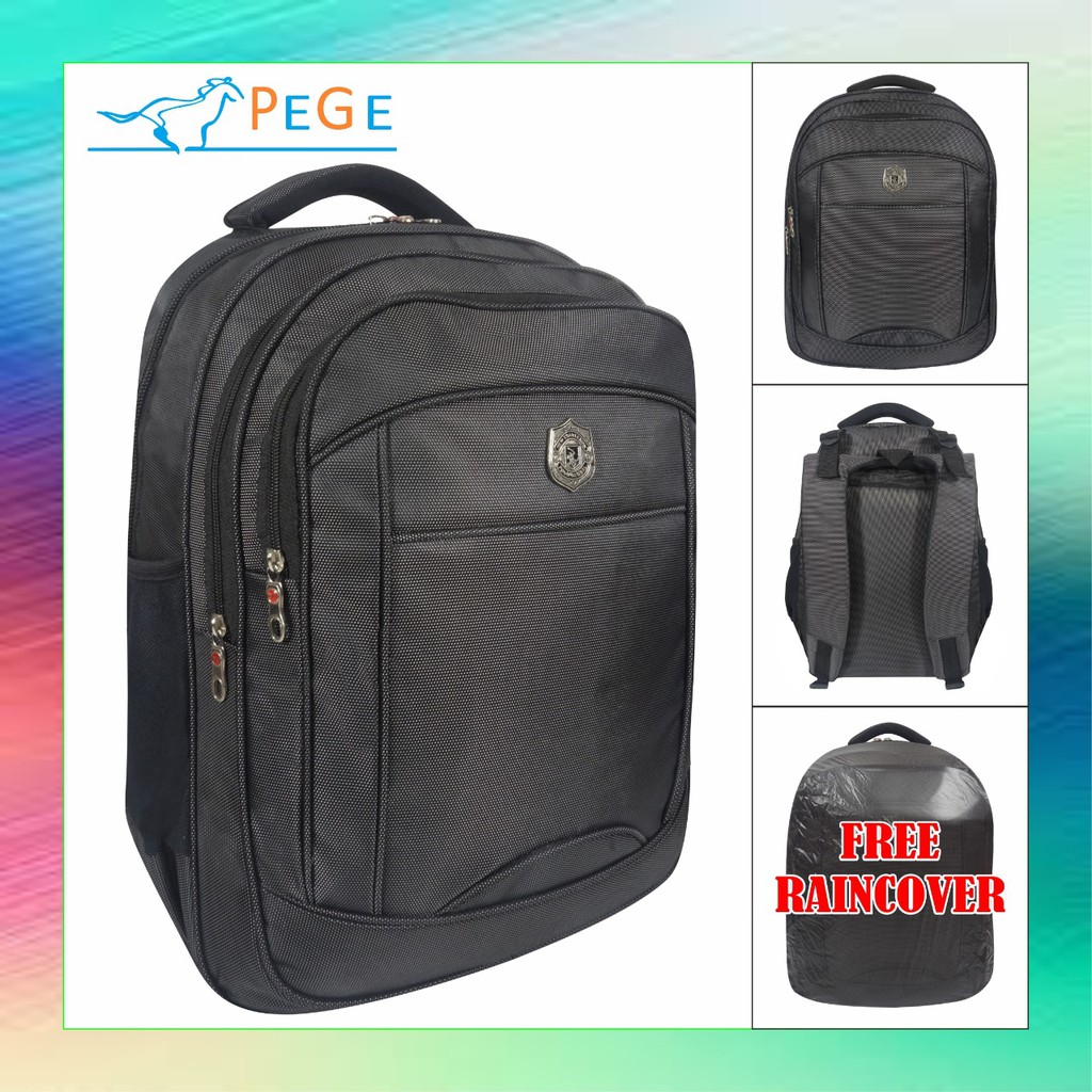 PG 9816 - Ransel Polo Tas Backpack Pria Wanita Ada Slot Laptop Bahan Waterproof Tebal Free Raincover