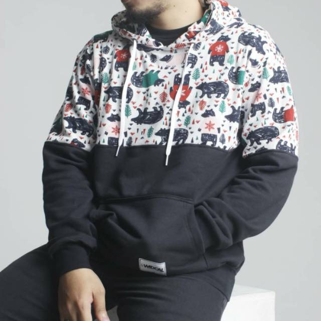 Jaket hoodie motif murah//Code: Hoodie half navajo white