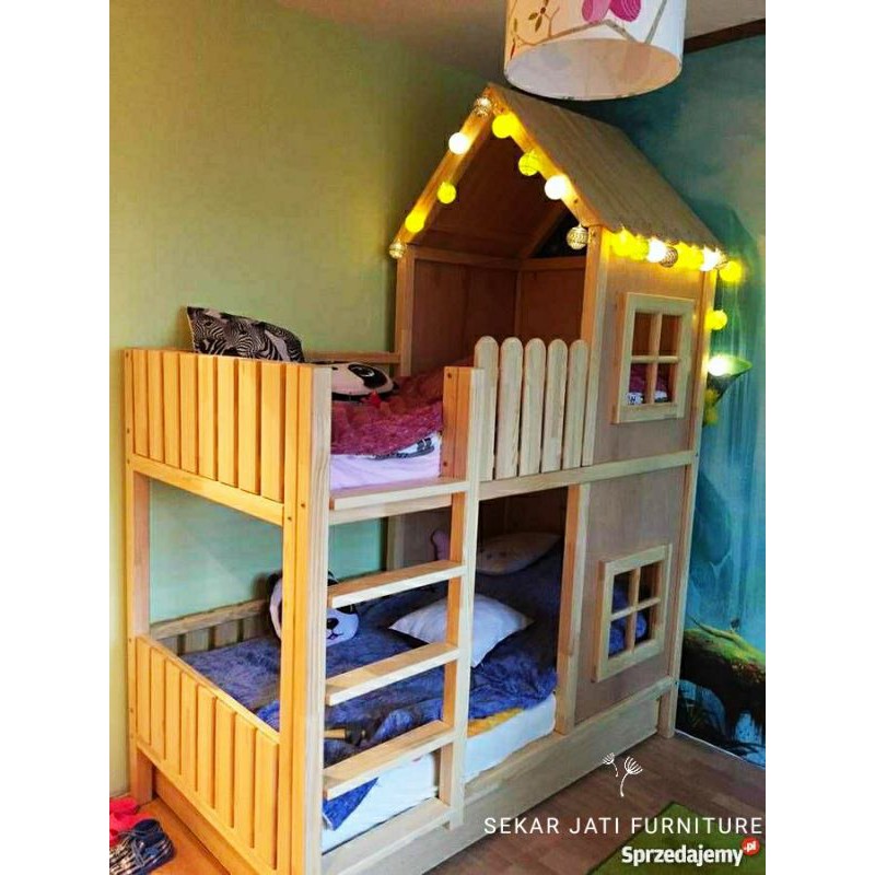 tempat tidur anak rumah kayu