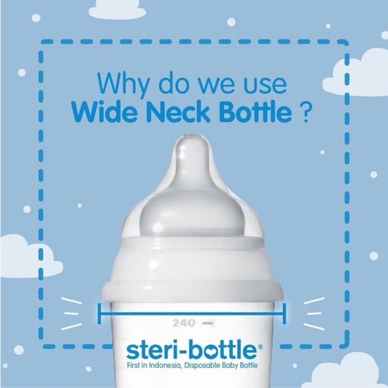 Steri Bottle Disposable Botol Susu Travel Sekali Pakai 250 ml - Isi 2