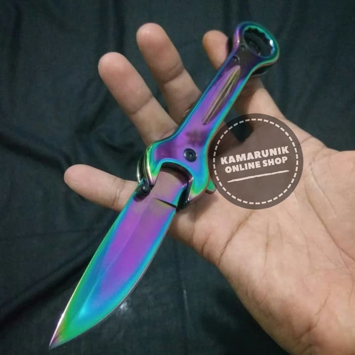 Promo! PISAU LIPAT CK RAINBOW P1202 FOLDING KNIFE TOOLKIT KUNCI RING SURVIVAL Murah!