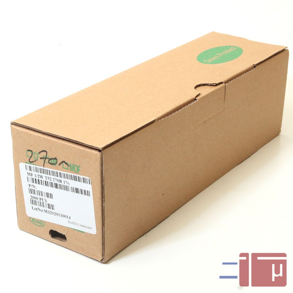x10 Resistor 270R 270 Ohm 1/2W Metal Film 1% Taiwan Kaki Tembaga
