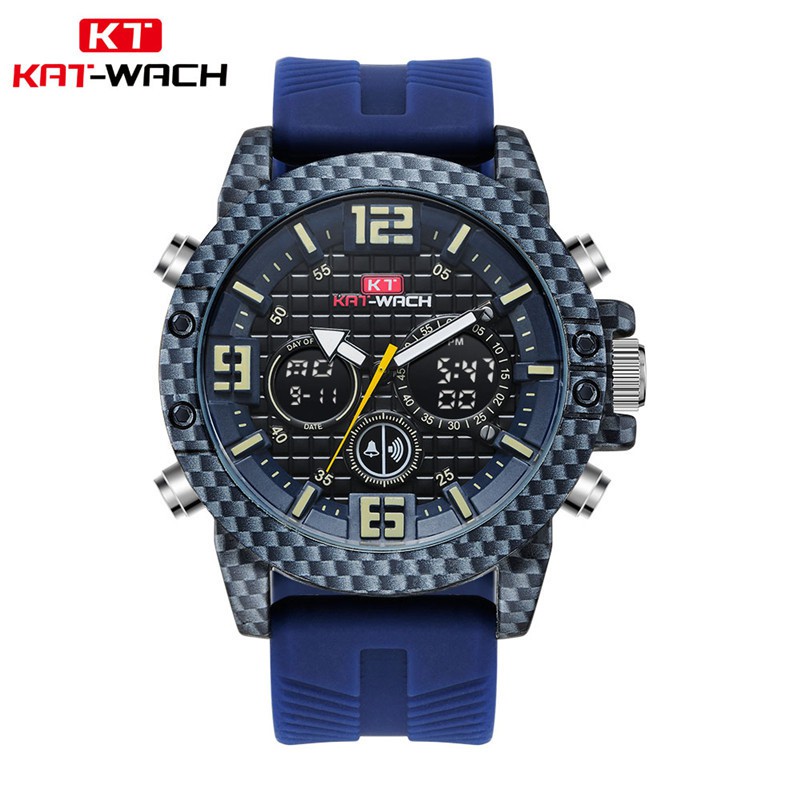 KAT-WACH KT1804 Jam Tangan Pria Digital Analog Tali Silicone WATCHKITE WKOS