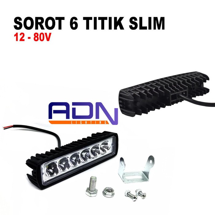 Lampu Sorot Tembak BAR Work Light motor mobil 6 titik mata SLIM -  ADN.IN