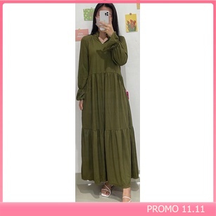 Long Dress Susun Tangan Terompet Dropnit Longdress Murah Longdress kekinian