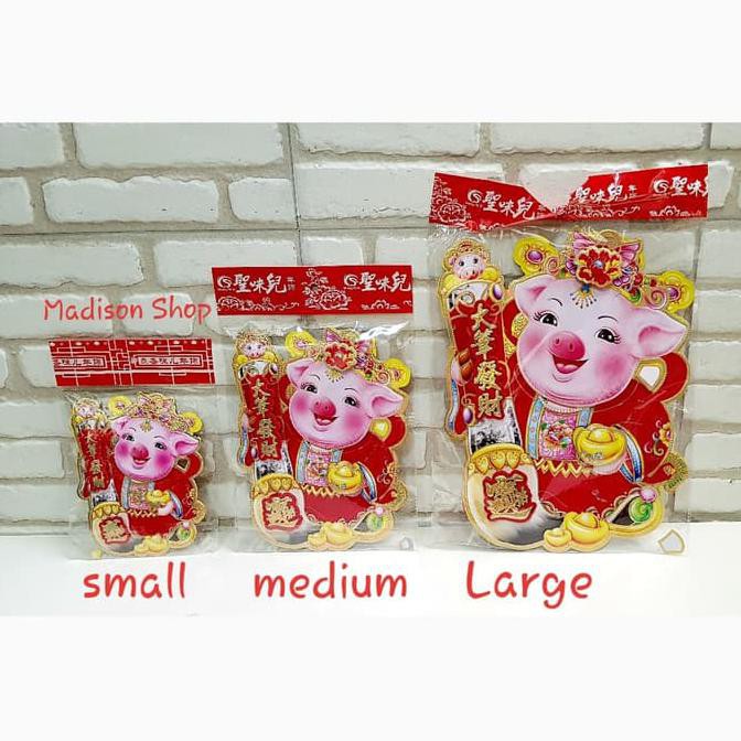 

14.84Ftgrdujh- 1811 Stiker Babi Bludru Large Sepasang Hiasan Parcel Imlek 2019 Murah -Toko-Boneka.