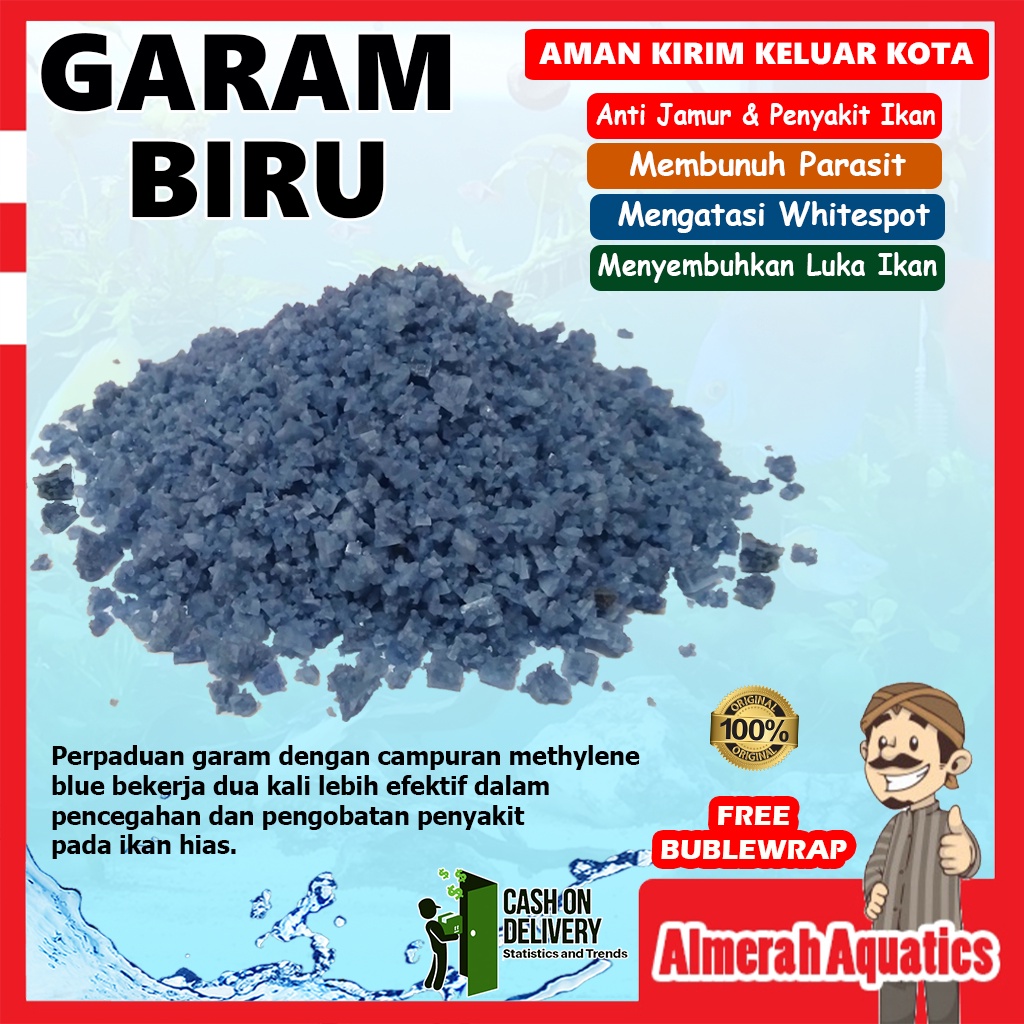 Garam Biru blue + Methylene Blue Obat Ikan Hias ikan guppy ikan cupang ikan koki Aquarium Aquascape
