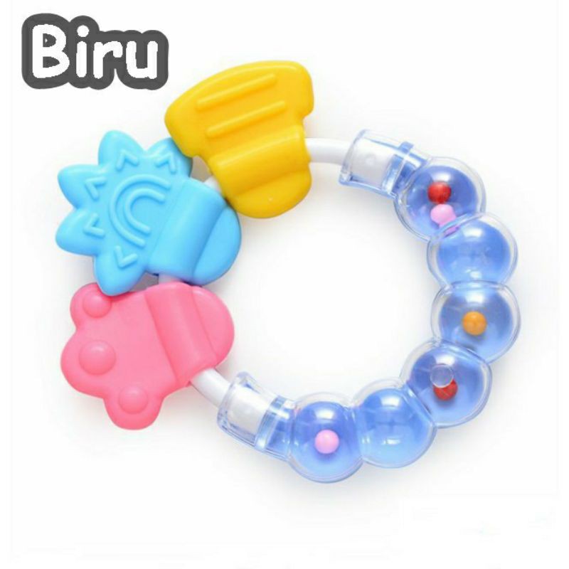 Rattle stick teether mainan gigitan bayi