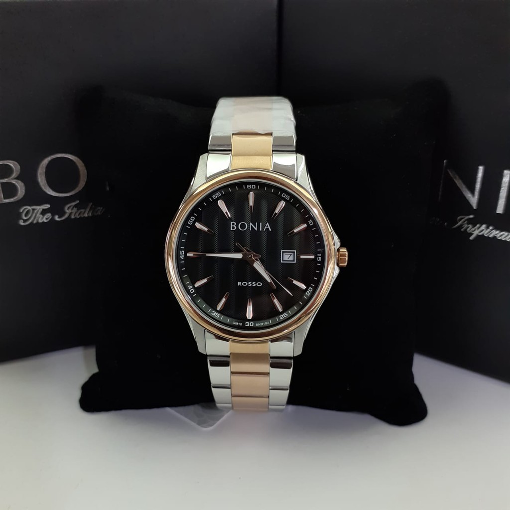JAM TANGAN PRIA BONIA BNR182-1632 SILVER ROSEGOLD ORIGINAL