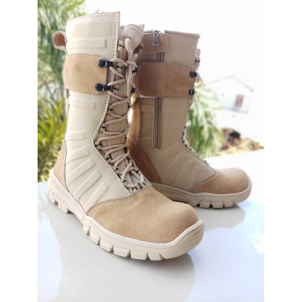 SEPATU PDL TITAN GURUN CREAM NINJA ARBOO BOOTS SEFTY KULIT SAPI ASLI ORIGINAL HAND MADE BANDUNG