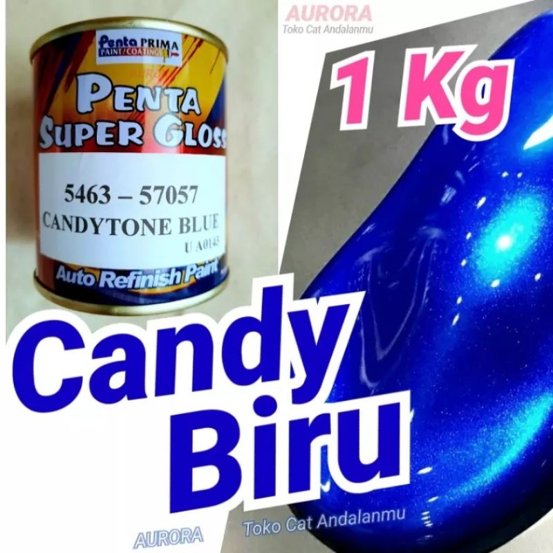 Cat Penta Super Gloss 5463-57057 NC Candytone Blue 1 Kg Candy Tone Biru Cendi Biru Transparan Otomot