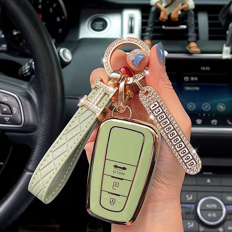 Fashion TPU Key Case Cover Shell Fob Untuk Toyota Prius Camry Corolla C-HR CHR RAV4 Prado Land Cruiser Avalon Penyimpanan Gantungan Kunci