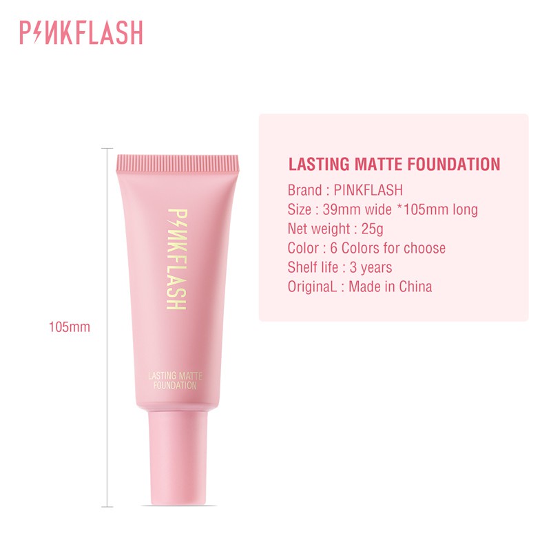 PINKFLASH Full Coverage Long-wear Oil Control Matte Foundation Makeup Sponge Beauty Tools Makeup Set