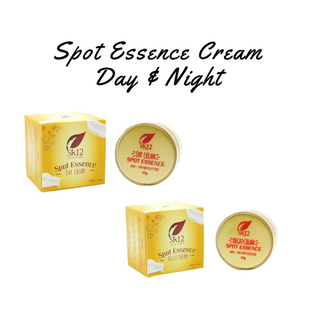 

SPOT ESSENCE DAY & NIGHT CREAM SR12/ FLEK HITAN DAN BEKAS JERAWA